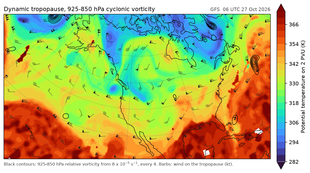 Dynamic tropopause map